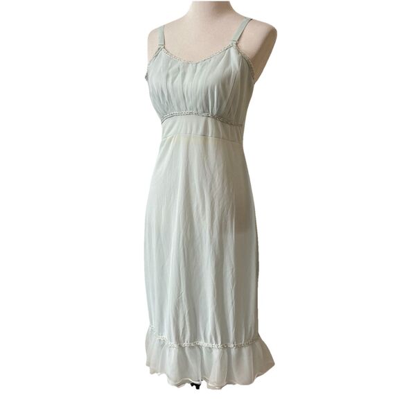 Vintage Fit Rite Chiffon Satiny Nightgown Nylon Braided Trim Fit Rite - Picture 3 of 16